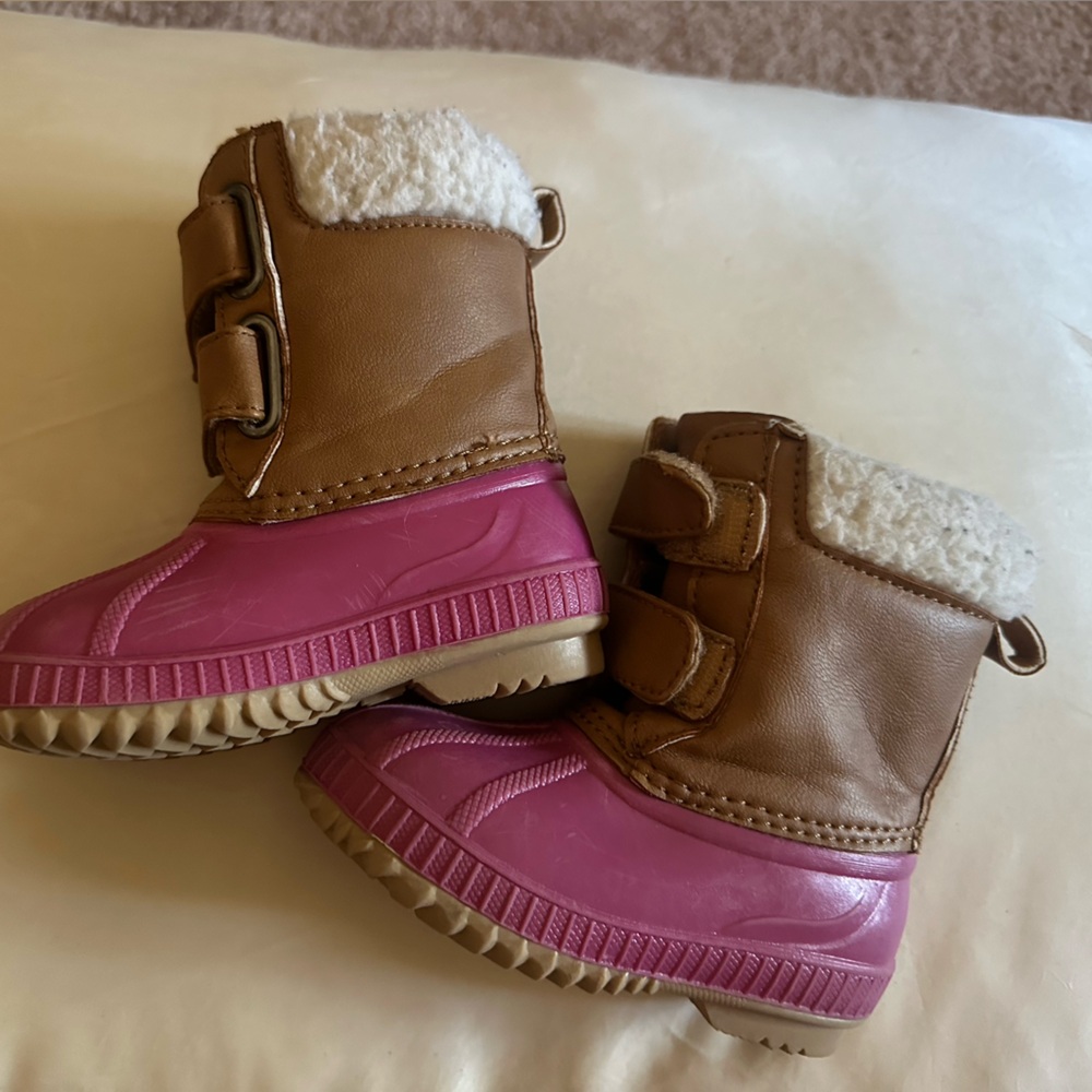 GAP Kids Brown and Pink Rain & Snow Boots